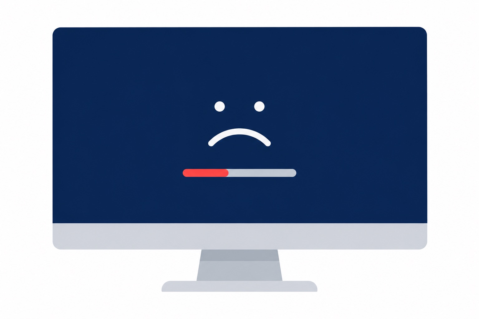 Computer showing a fatal system error screen