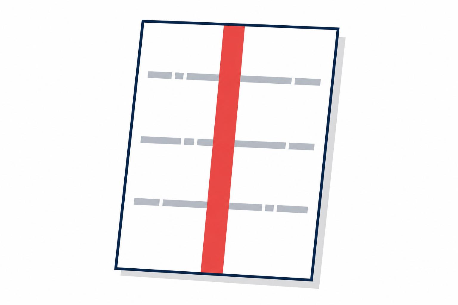 Printed page showing streaking and a repeated vertical band