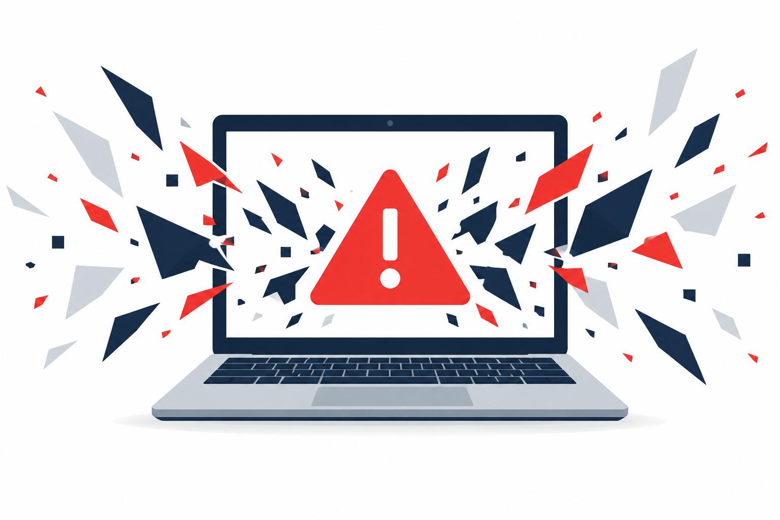 Laptop displaying a malware warning